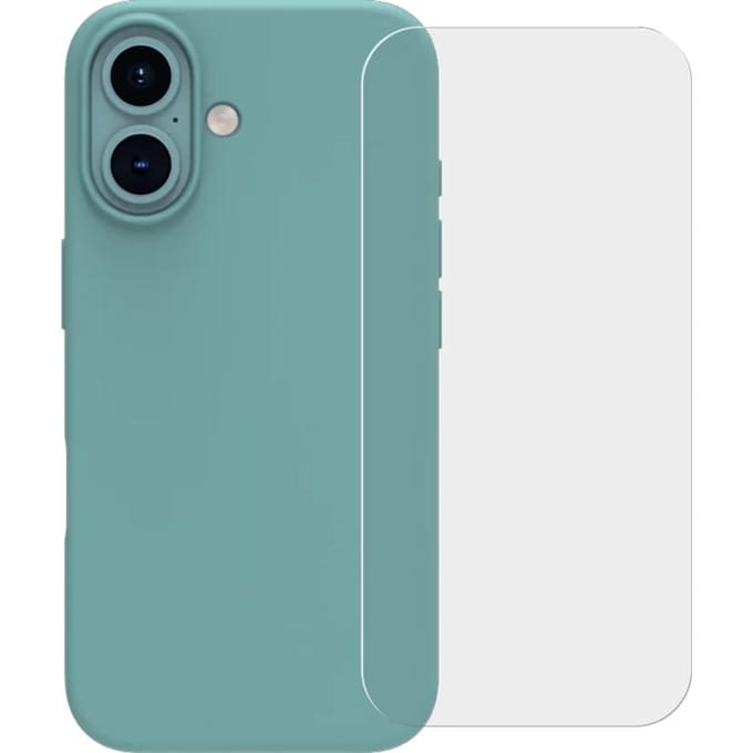 BlueBuilt Back Cover iPhone 16 Groen + Screenprotector Glas
