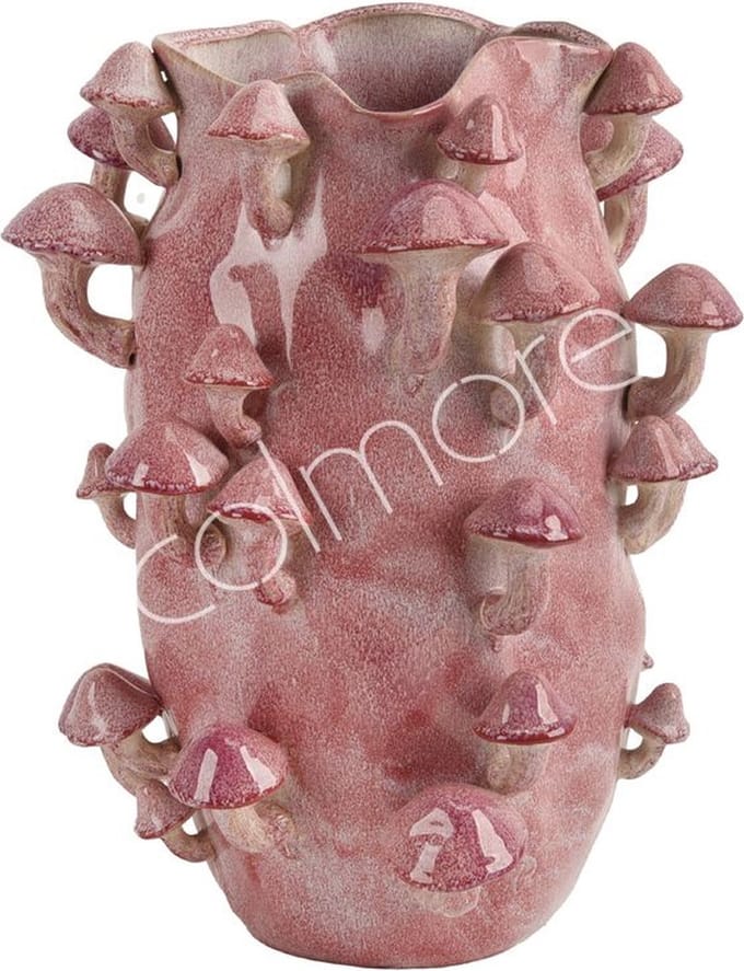 Colmore by Diga Vaas met Paddenstoelen, Rood, Afmetingen: 37x35x48 cm