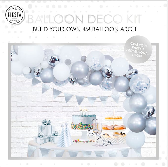 Ballon decoratie set - Zilver - 71dlg.