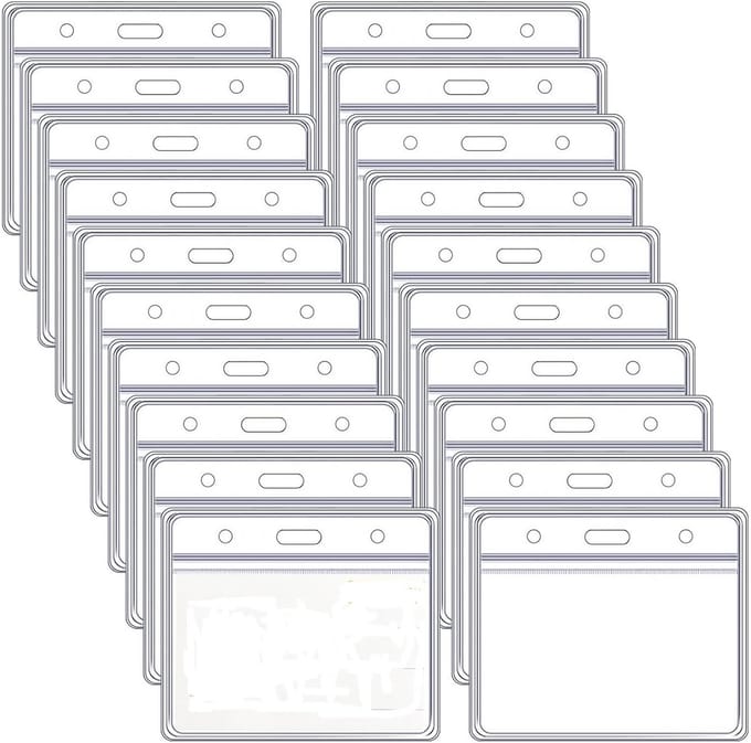 50 Stuks PVC ID-Kaarthoezen Transparant voor Naamplaatjes en Identiteitskaarten