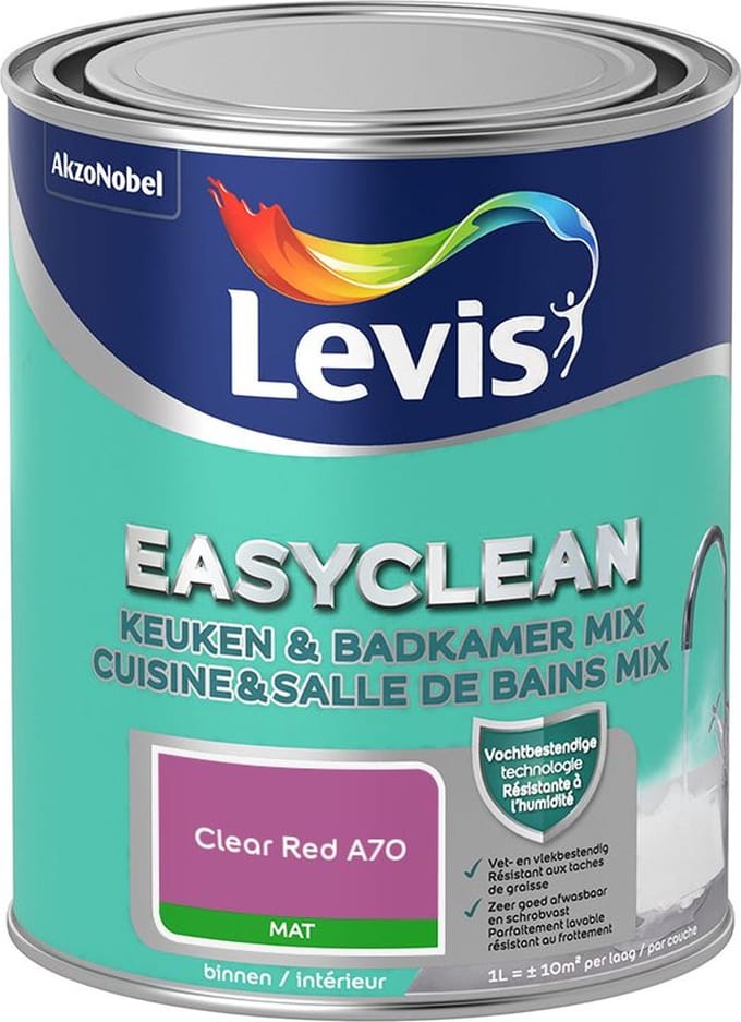 Levis - Easyclean Keuken & Badkamer Mix - Clear Red A70 - Mengverf - 1 L
