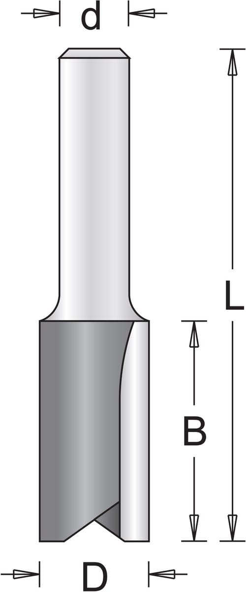 HiKOKI 754052 Groeffrees met 2 snijkanten - 4 x 11 x 51mm - schacht 8mm (1st)