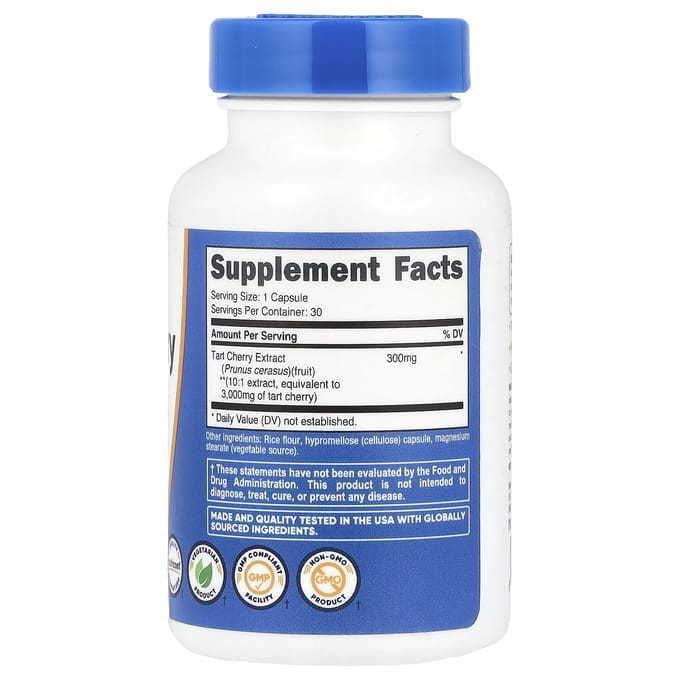 Nutricost, cerise acidulée, 3 000 mg, 30 gélules