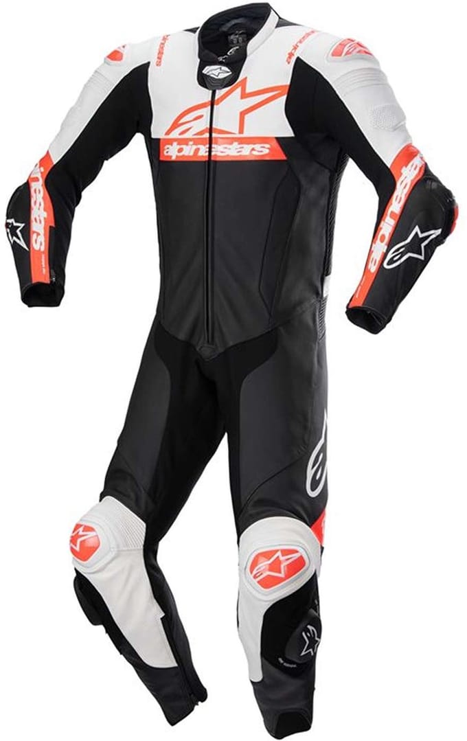 Alpinestars Missile V2 Ward 1Pc lederen pak Zwart Wit Rood Fluo - Maat 48 - Racepak
