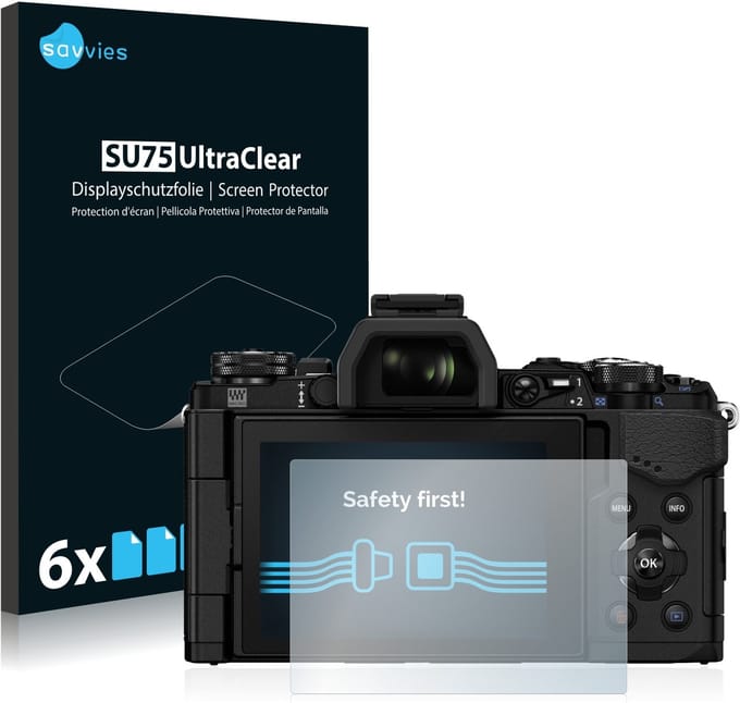 Savvies - Screenprotector voor Olympus OM-D E-M5 Mark II - Folie Beschermfolie transparant 6 Stuks