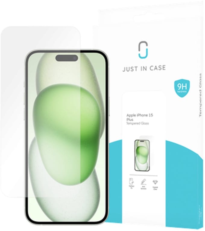 Just in Case screenprotector geschikt voor iPhone 15 Plus - Screenprotector Gehard Glas