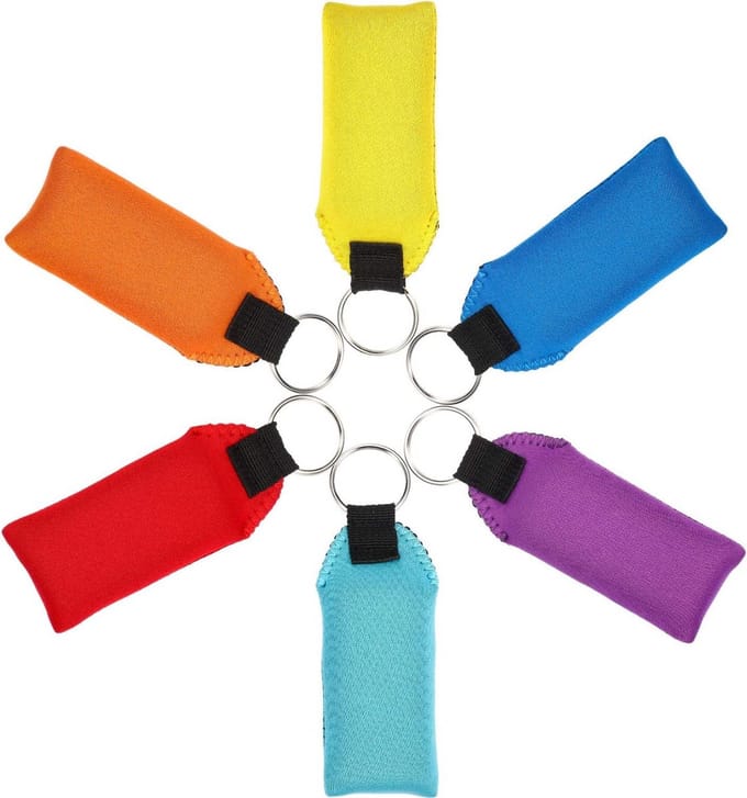 Set van 6 Drijvende Schuim Sleutelhangers in Neopreen - Waterdicht