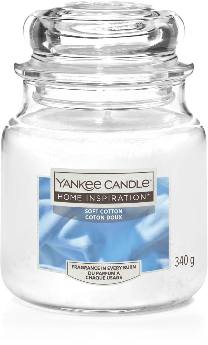 Yankee Candle Home Inspiration - Soft Cotton Medium Geurkaars - 75 branduren