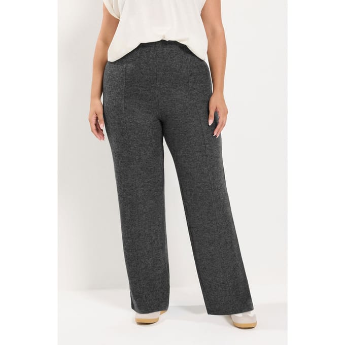 Yours Plus Size Grey Soft Touch Trousers Size 44