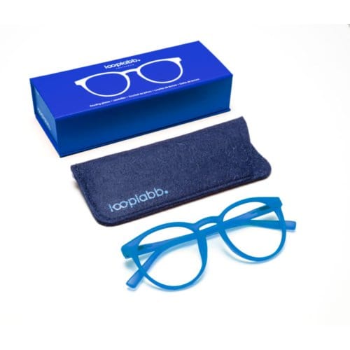 Looplabb leesbril sterkte +2,00 model papillon vintage blauw