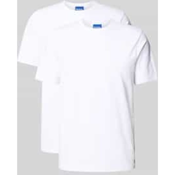Regular fit T-shirtset van katoenmix model 'NAOLO' in 2-pack