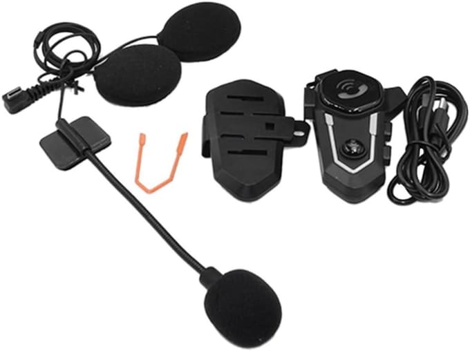 Motorhelm Headset - Intercom Oortelefoon - Veilig Communiceren - Bluetooth 5.0 - 16 x 11 x 7 cm - Zwart
