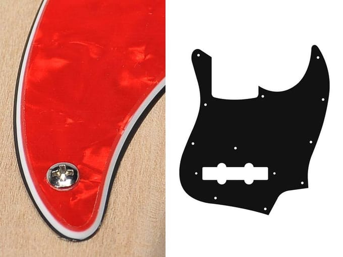Boston JB-310-PR pickguard, Jocker bass, standard, 3 ply, pearl red