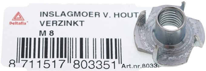 Deltafix - Inslagmoer v.hout m6