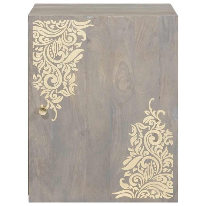 vidaXL - Wandkast - Grijs - 38 - x - 33 - x - 48 - cm - Massief - Mango - Hout