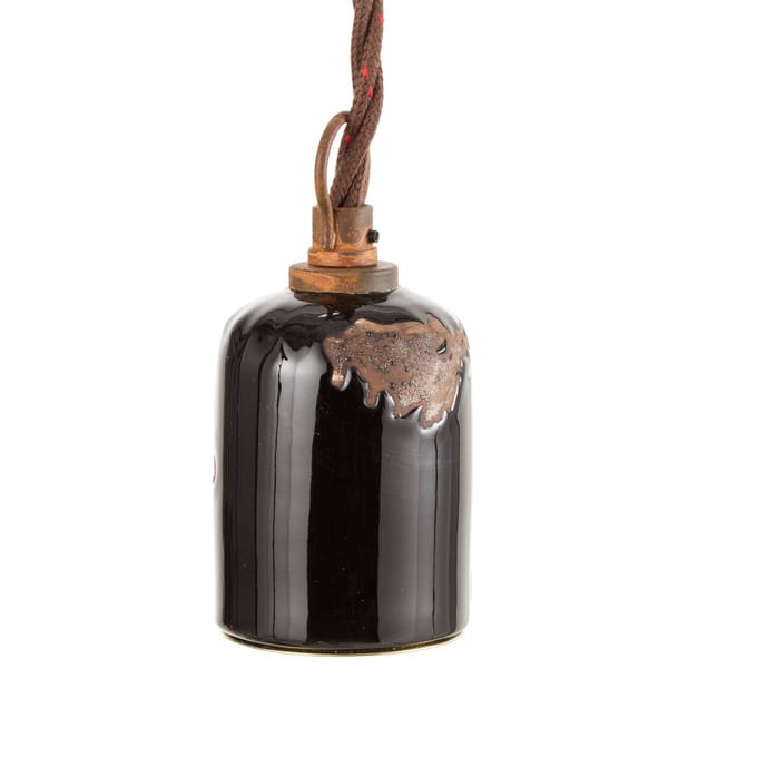 Ferroluce C665 wandlamp in vintage stijl zwart