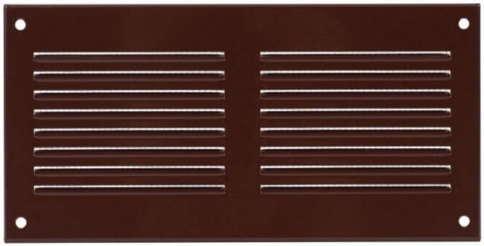 Ventilatierooster Bruin Staal 200x100mm met Muggengaas