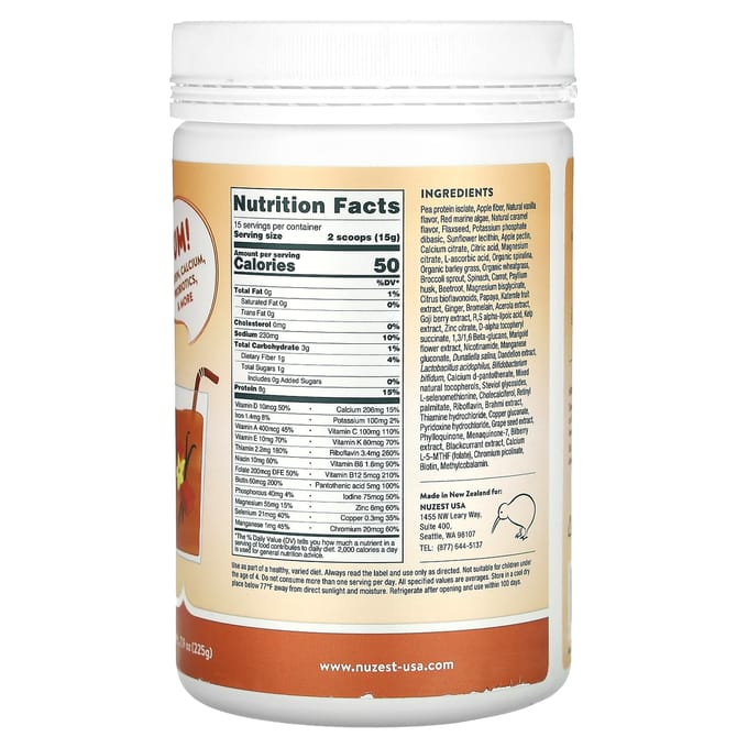 Nuzest, Kids Good Stuff, Multi-Vitamine Drankmix, Vanille Karamel, 7.9 oz (225 gr)