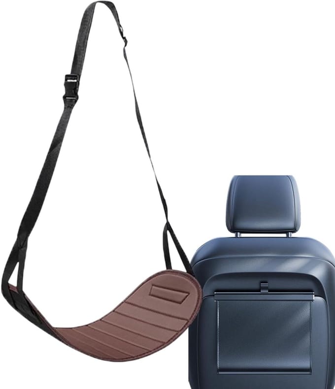 Voetsteun Auto - Verstelbare Steun - Comfortabel Reizen - Flexibele Aanpassing - 42 x 26 cm - Bruin