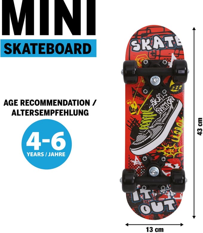 Schildkröt skateboard Mini-Skateboard 17 inch voor kinderen en beginners.