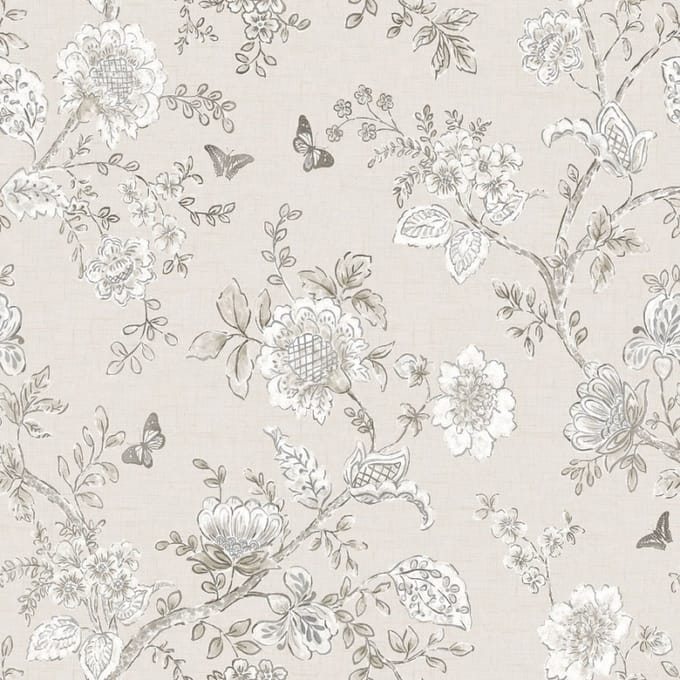 Homestyle - Behangpapier - Bloemen - Behang - Lichtbruin - 0,53 x 10 M.