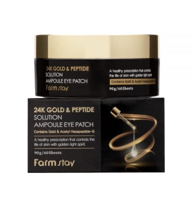 FARM STAY 24K Gold & Peptide Solution Ampul Ooglapje 90g (3 Opties) 1pcs beige