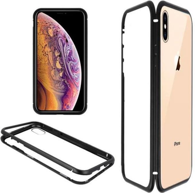Zwart Transparant Magnetisch Back Cover voor iPhone XS Max