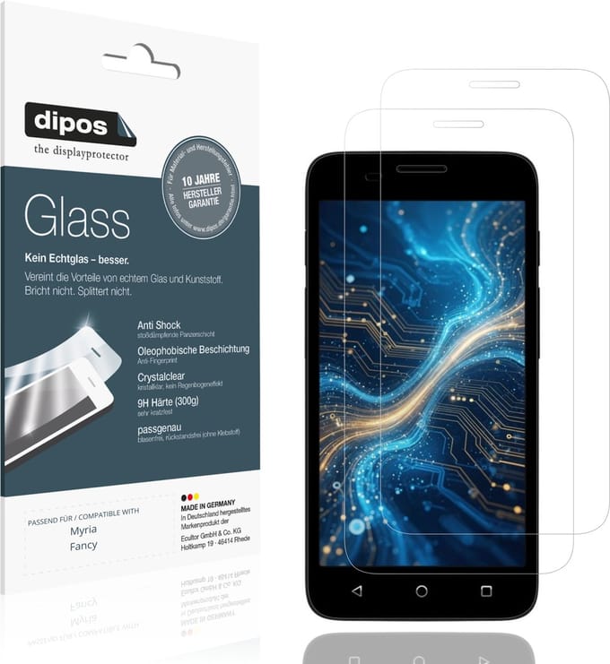 dipos – 2x Pantserfolie geschikt voor Myria Fancy | 9H Screenprotector