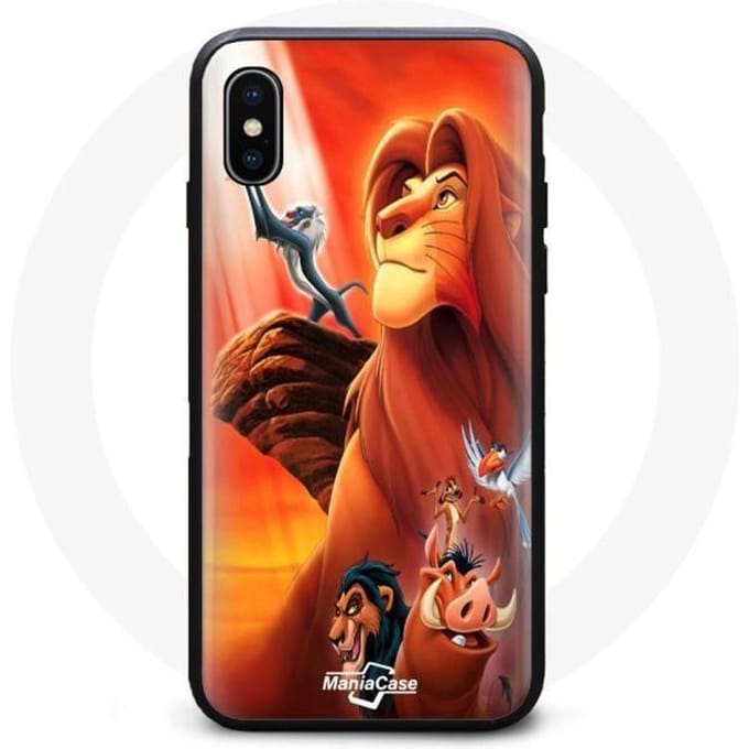 Coque - Lion roi Simba - Iphone XS Max - Souple - Noir - Synthétique