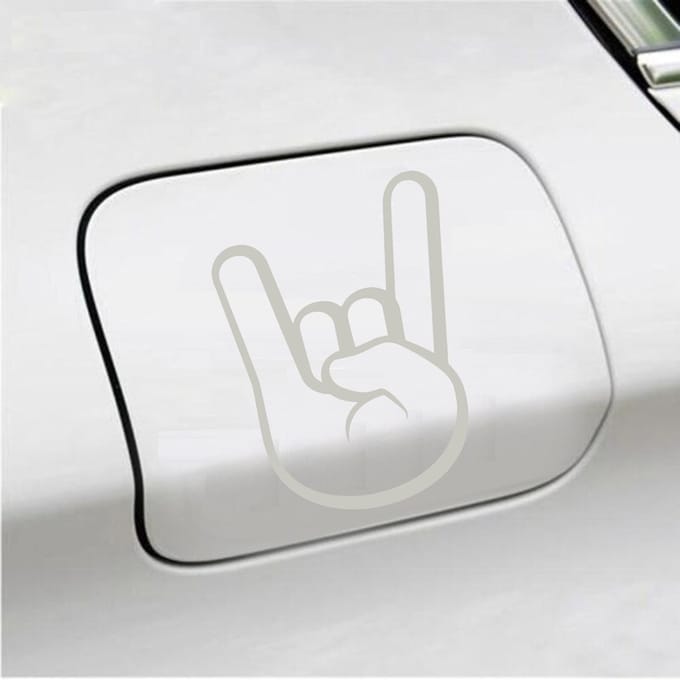 Bumpersticker - Rock N Roll - 12 X 9 - Zilver