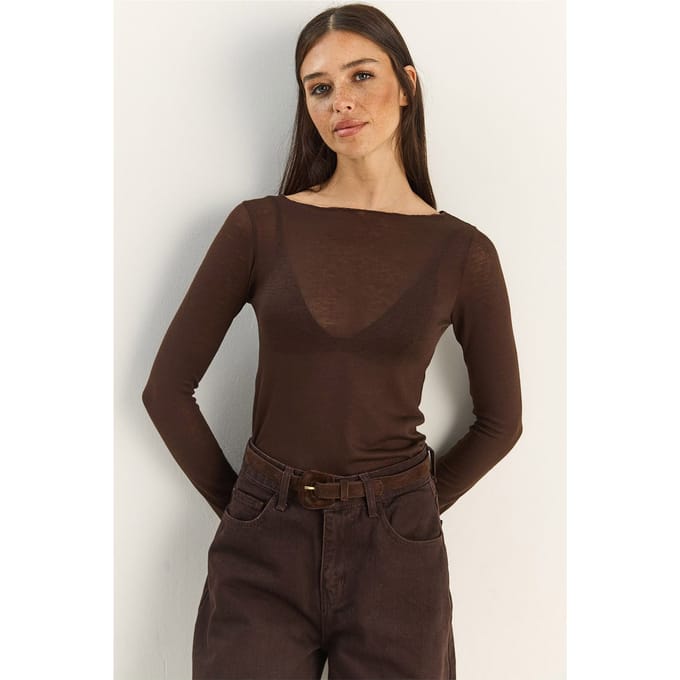 Katoenen Transparante Blouse