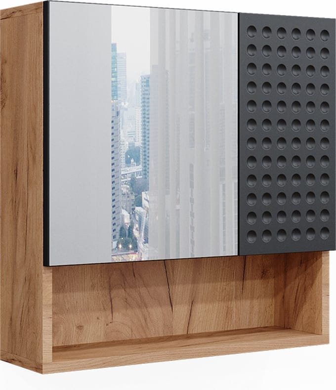 Vicco Irma Badkamerspiegelkast – 54 x 55 cm Gestippeld antraciet