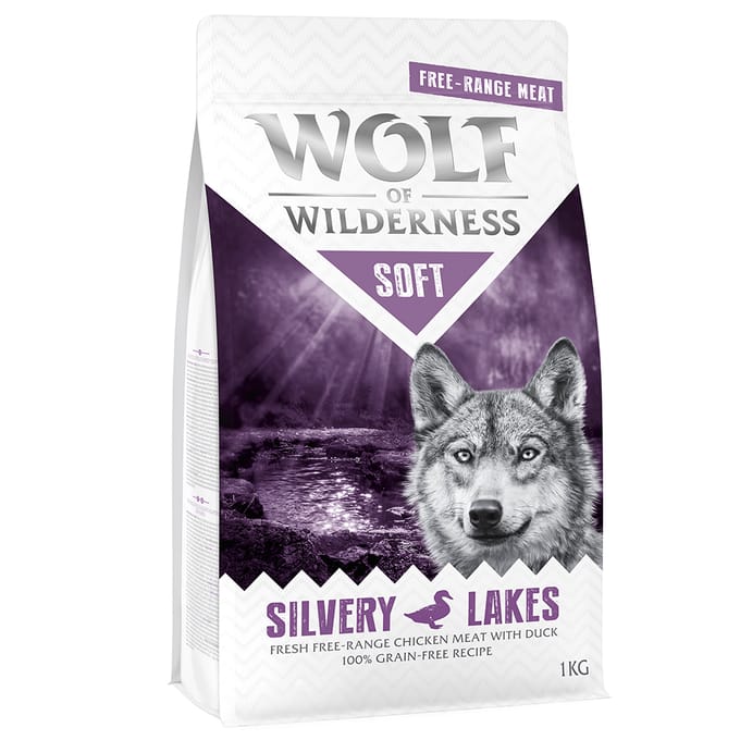 1kg Silvery Lakes Scharrelkip & Eend Wolf of Wilderness Soft Hondenvoer