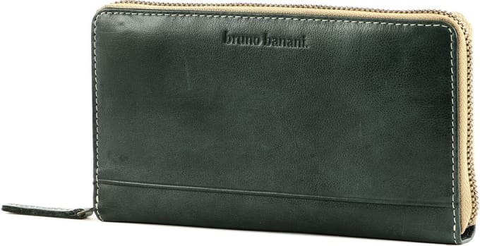 bruno banani Leren Portemonnee Zip Around Wallet Black Zwart