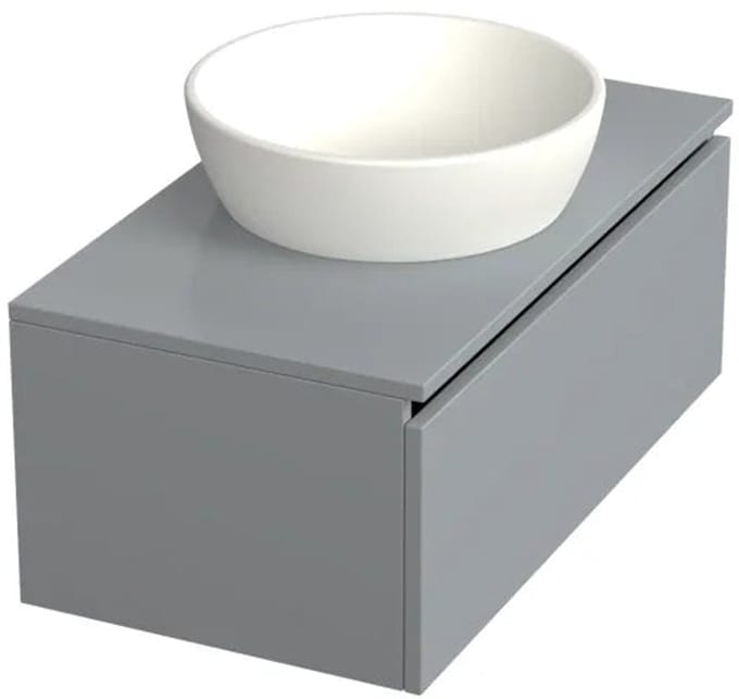 Dutchline Badmeubel Onderkast – Mat Grijs – 80x46cm – 1 Lade – 1 Uitsparing