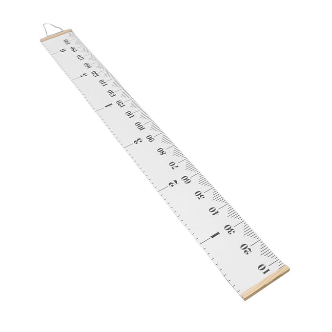 Groeimeter voor kinderen Nauwkeurige Baby Lengte Groeimeter Liniaal Verwijderbaar Canvas Muurhanger Meting white