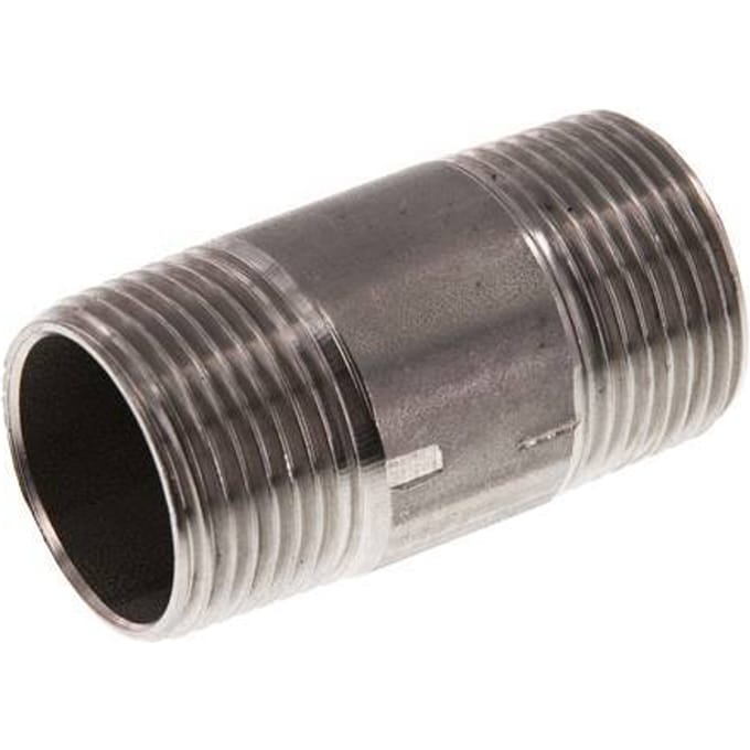 R 3/4'' RVS Dubbele Pijpnippel 20 Bar DIN 2982 - 50mm