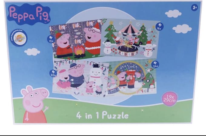 Toy Universe Peppa Pig Kerst Puzzels - 4in1 voor kinderen vanaf 3 jaar