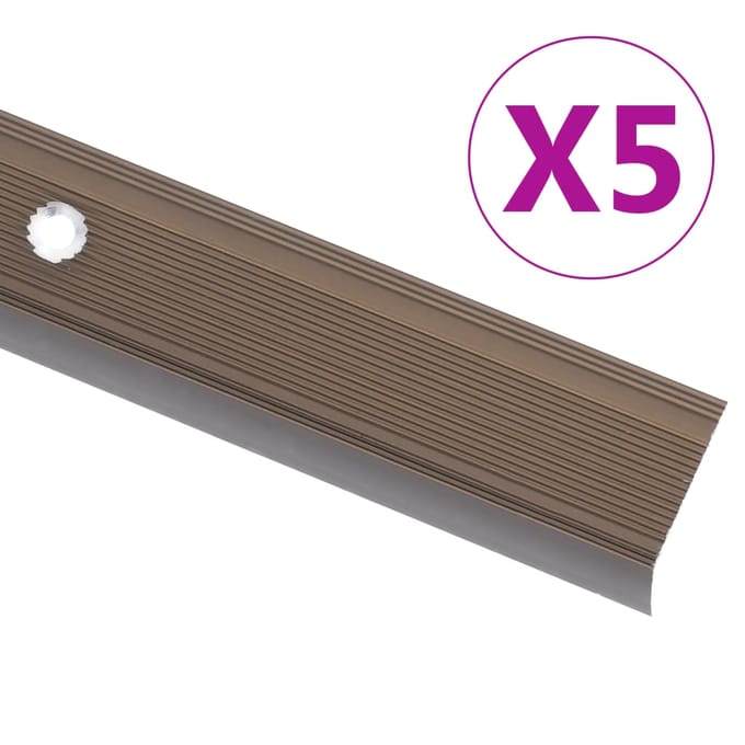 vidaXL - Trapneuzen - L-vormig - 5 - st - 100 - cm - aluminium - bruin
