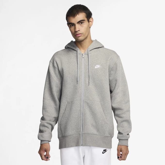 Nike club full-zip hoodie in de kleur grijs.