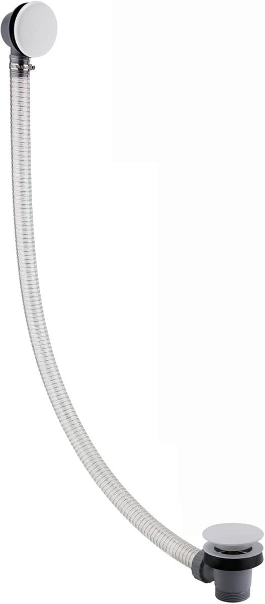 Witte Bad-Afvoer 1,5 inch met Overloop en Versterkte Afvoerbuis - Pop-up Clicker Afvalset