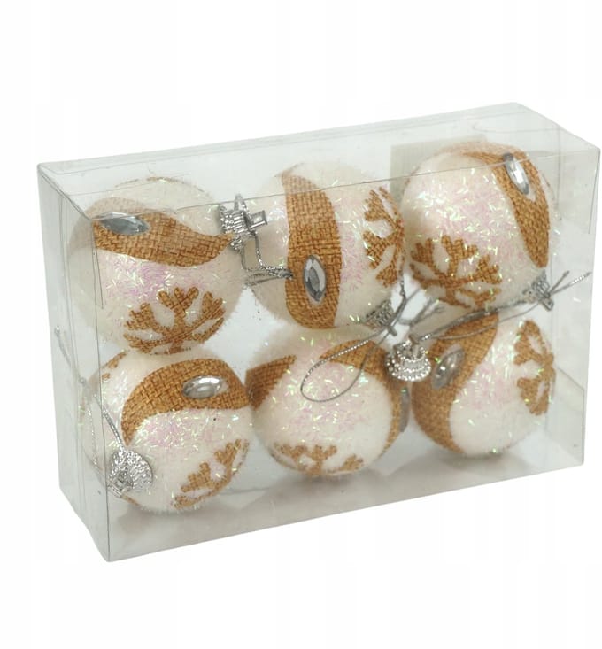 6x Kerstballen Sneeuwvlok 5cm - Onbreekbaar Plastic