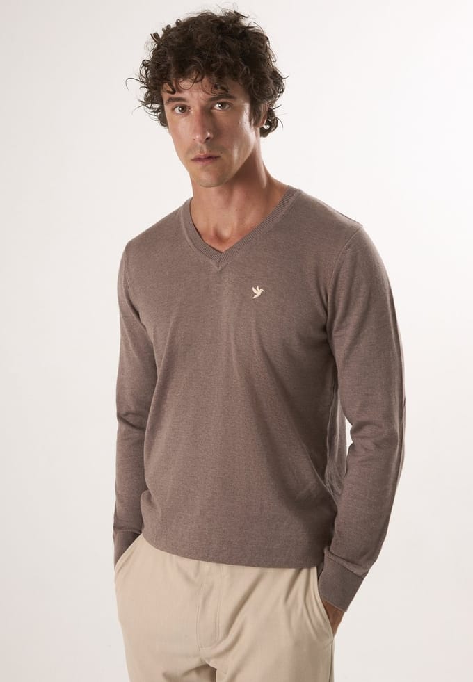 Felix Hardy Trui Met V-Hals - 100% Katoen Heren Bruin - M