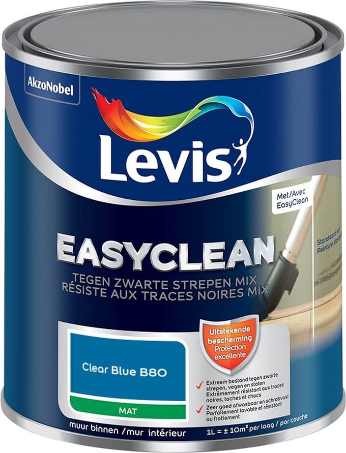 Levis - Easyclean Tegen Zwarte Strepen Mix - Clear Blue B80 - Mengverf - 1 L