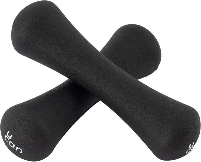 Set van 2 Zwarte Neopreen Halters voor Fitness en Krachttraining