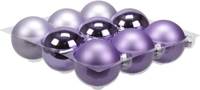 Othmar Decorations Kerstballen - 9x st - paars tinten - D10 cm - glas - mat//glans - kerstversiering