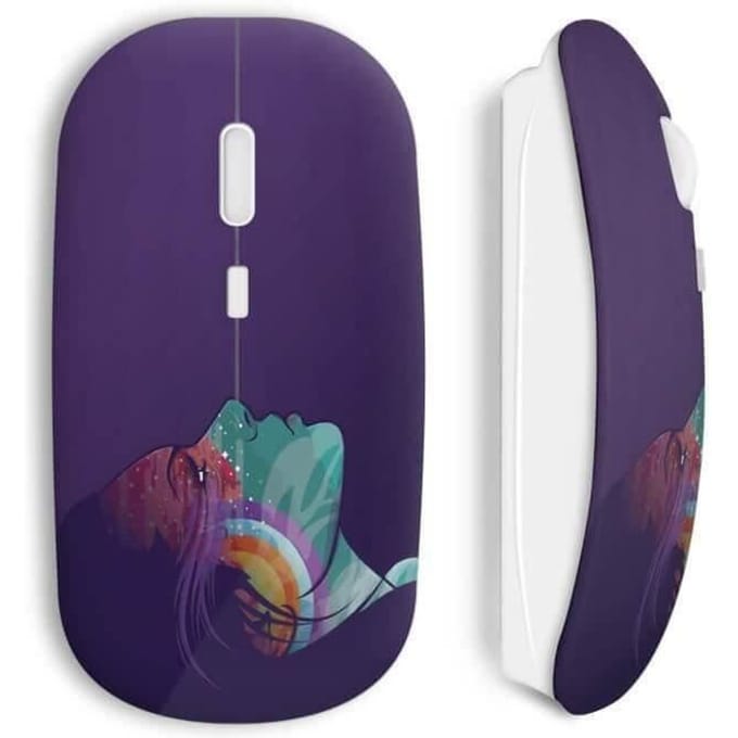 Souris sans Fil - Loving Head - Violet - Clé USB WiFi incluse - Compatible Mac et PC