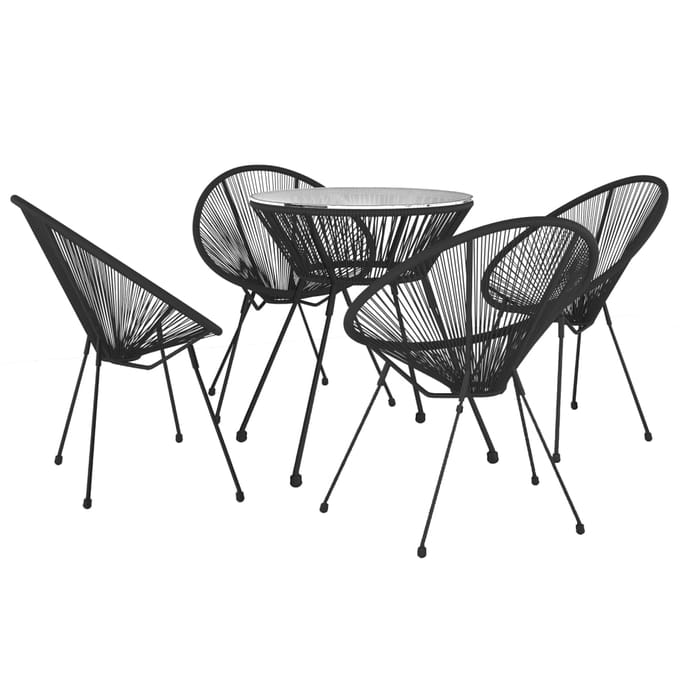 vidaXL - 5-delige - Tuinset - zwart