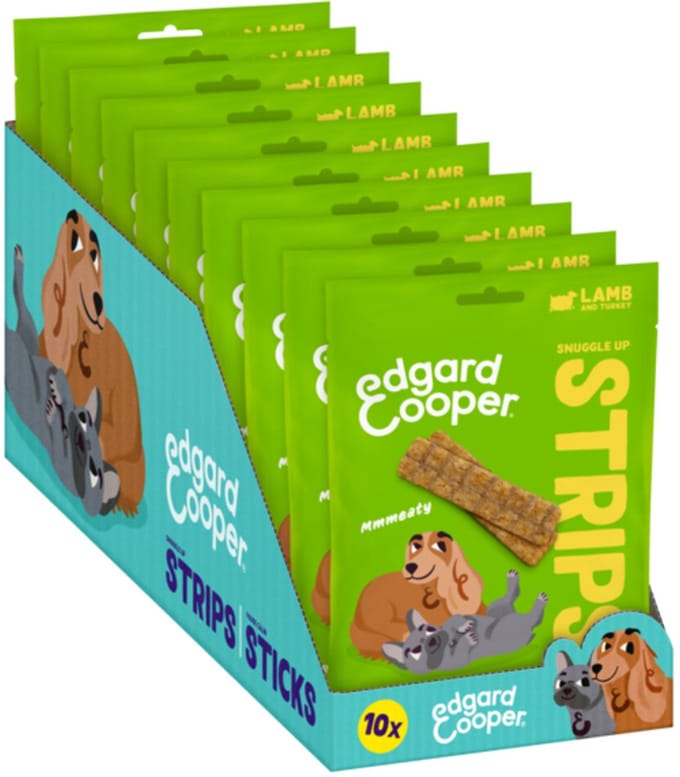 10x Edgard & Cooper Adult Strips Lam & Kalkoen 75 gr