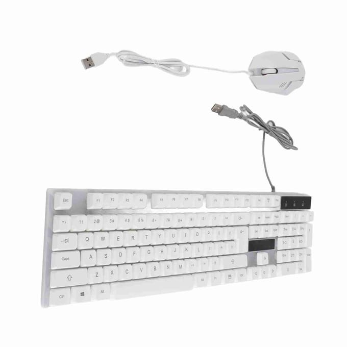 Toetsenbord en Muis Combo 104 Toetsen RGB Achtergrondverlichting USB Bedrade Verbinding Toetsenbord Muis Set voor Thuis